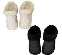2 Pair Crocs Inserts,Croc Liner Crocs Inserts Fluffy Replacement,Croc Socks Liners Cozy & Breathable Unisex Removable Warm Plush Replacement Liner for Croc Charm(1 Pair of White+1 Pair of Black)