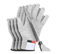 2 Pair Cut Resistant Gloves,Lightweight Protective Work Gloves,Level 5 Protection Anti Cutting Gloves,Wood Whittling Gloves,Food Grade Cut Proof Gloves for Kitchen Cooking,Meat Cutting and Woodworking