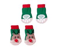 2 Pair Dog Socks Feet Covers Pet Winter Shoes SkidProof Soles Outdoor Booties Walking Booties For Large To Small Pet