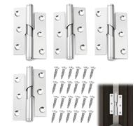 2 Pair Door Hinges 3 Inch, Hidden Door Hinge, Internal Door Hinges, 304 Stainless Steel Rising Butt Lift Off Removable Hinges with Bearings for Internal Doors & Home Wooden Furniture