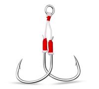 2 Pair Flat Hook Fishing Lure, Slow Jigging Cast Double High Carbon Steel Barbed for Pond(Long,2-0)