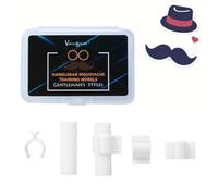 2 Pair Handlebar Moustache Training Wheels,Gentleman's Styles Mustache Stylist,Mustache Curler Shaping Tools for Father Boy Husband Boyfriend (White)