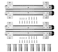 2-Pair Heavy Duty Slides Ball Bearing Keyboard Runners - with Mount Bracket, Height Adjustable, for Computer Desk Keyboard Tray Guide Rail, DIY Sliding Shelf, Cabinet Drawer Slides