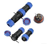 2 Pair Industrial Aviation Waterproof Connector IP68, SP21 2/3/4 Pin Male Female Cable Plug and Socket, Screw Crimp Quick Cable Connectors (3 Pin)