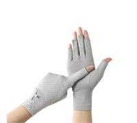 2 Pair Ladies Summer Thin Fingerless Half-finger Riding Driving Non-slip Sunscreen Gloves Women For Outdoor Activities(Gray)
