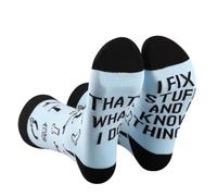 2 Pair Maintenance Man Gift Builder Sock Maintenance Technician Gift That's What I Do I Fix Stuff And I Know Things Sock (UK, Alpha, One Size, Regular, Regular, I KNOW THINGS s 2)