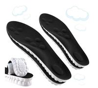 2 Pair Memory Foam Insoles with Arch Support for Women Men Comfort Massage Insoles Replacement Shoe Inserts Trainers Sneakers Sports Shoes Work Boots Breathable Shock Absorption Black 24.5CM