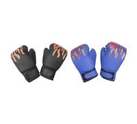 2 Pair of Kids Boxing Gloves Fitness Exercise Mma Muay Thai Heavy Bag Gloves Black and Blue, 15x23cm