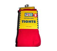 2 Pair of Pex Cotton Soft Tights Colour Red (7-9 Years)