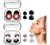 2 Pair of Red,White Motorcycle Ear Plugs,Noise Cancelling Earplugs with 2PCS Replaceable Ear Caps,Soft Comfortable E/ar Plugs for Noise Reduction,Reusable Silicone Waterproof Ea/r Plugs for Focus