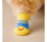 2 Pair Pet Paw Socks, Polyester Non-Slip Foot Coverings for Dogs and Cats, Cartoon Design, Paw Protection for Indoor and Outdoor Use, S-L, M, 1PCS