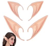 2 Pair Pixie Elf Ear, Cosplay Halloween Party Live broadcast Props, Fairy Ears,Latex Elf Ears Fairy Ears Soft Pointed Ears for Halloween Christmas Cosplay (2)