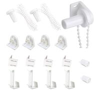2 Pair Plastic Roller Blind Repair Kit, Roller Blinds Fittings Replacement Repair Kits, Curtain Rollerr Blind Accessories, Roller Blind Brackets with Beaded Chain Spare Set for Curtain Rods (17mm)