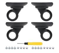 2 Pair Replacement Wheels for Luggage 360 Swivel Dual Suitcase Casters Roller Black (W003)