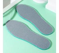 2 Pair Summer Mesh Breathable Insoles Shock-Absorbing Soft Elastic Sports Insole Sweat-Absorbing Shoe Pads, Green 46, EU 46