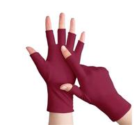 2 Pair Sunscreen Gloves Women Casual Elastic Half Finger Gloves Summer Cool Thin Short Cycling Driving Mittens For Outdoor Activities(Wine red)
