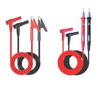 2 Pairs 1000V10A Multimeter Test Leads,Silicone Test Leads Multimeter Probes,Test Lead + Clips Clamp Cable Wire Test for Multi Meter Tester Digital Multimeter