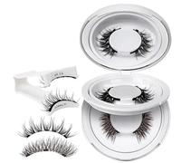 2 Pairs 3D Effect Natural Magnetic False Eyelashes Cat Eyes Reusable with Applicator - Magnetic Lashed, No Glue or Eyelining, Easy Installation, Extension, Lifting