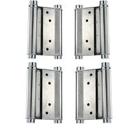 2 Pairs 3inch Stainless Steel Double-Door Spring Hinges Automatically Close The Door, Double-Spring Open Both Inside and Outside(5 Inch)