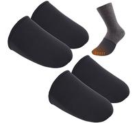 2 Pairs 3mm Neoprene Toe Warmers- M Size Toe Covers Toe Warmer Booties- Thermal Foot Toe Caps Socks for Cycling, Hiking, Running, Winter Outdoor Sports (Worn Inside Shoes)