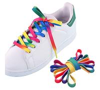 2 Pairs/4PCS Rainbow Laces,Rainbow Pride Shoe Gradient Neon Coloured Roller Skate Trainer Shoe Laces FlatRainbow Lacesfor Trainers Walking Boots Hiking Shoes,Replacement Boot Laces