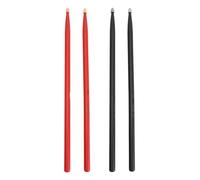 2 Pairs 5A Maple Wood Drum Sticks, 16in Tear Drop Tip Jazz Practice Drumstick Replacement Percussion Accessories for Adults Kids Beginners (1 Pair Black 1 Pair Red