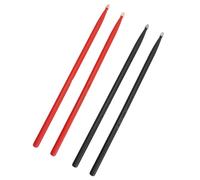 2 Pairs 5A Maple Wood Practice Drum Sticks for Jazz, Drumstick Replacement Percussion Accessories for Kids Adults Beginners (1 Pair Black 1 Pair Red)