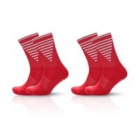 2 Pairs Adults Sports Grip Socks Football | Unisex Cushioned Non Slip Socks With Arch Compression | Breathable, Quick Drying | Indoor & Outdoor, Sports Athletic, Yoga, Everyday | Size 6-8, 9-11,12-14