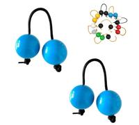 2 Pairs African Percussion Balls with Strings,African Rhythm Sand Ball Hand Kashaka Percussion Instruments,Rhythmic Egg Shakers with Adjustable Rope (Blue×2)