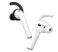 2 Pairs AirPods Anti-Slip Ear Hooks Silicone Accessories Compatible with AirPods 2 & 1 or EarPods Headphones (1Black+1White)