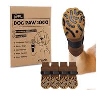 2 Pairs Anti Slip Dog Socks Paws Stop Licking with Grips (Brown, S)