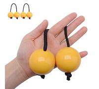 2 Pairs Aslatua Shakers, Kashaka Musical Percussion Instrument African Asalato Shaker Rhythmic Balls, Yellow