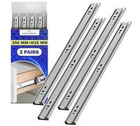 2 Pairs Ball Bearing Drawer Runners 350x35mm Full Extension Telescopic