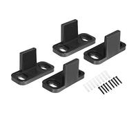 2 Pairs Barn Door Guides Plastic Adjustable Sliding Barn Door Floor Guide with 8 Screws Door Hardware - Black