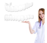2 Pairs, Beautiful Smile,Top and Bottom, Temporarily Adjustable for Men and Women.(White)