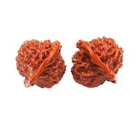 2 Pairs Boutique Natural Wenwan Walnuts, Handball Health Grip Ball Palm Massage Chinese Walnuts, Elderly Gift Massage Gadget Durable Natural Texture Solid Wood Stress Relief Toy (Mahogany)