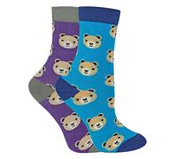 2 Pairs Boys Bamboo Socks | Mr Heron | Kids Animal Patterned Socks | Novelty Design (2-3 Years, Bears)