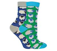 2 Pairs Boys Bamboo Socks | Mr Heron | Kids Animal Patterned Socks | Novelty Design (2-3 Years, Sheep)