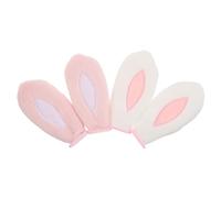 2 Pairs Bunny Helmet Cover Motorcycle Helmet Plush Bunny Ears Decor Playful Soft Plush Materials Easy Attachment Removal Or Swapping Styles Effortless Photo Props Skiing Accessory