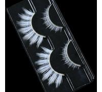 2 Pairs/cas 3D White Eyelashes Clear Band Snow Color Eye LashesHalloweenLashes Makeup Up and Lower Bottom Lashes