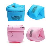2 Pairs Childs Inflatable Swim Armbands Float Roll up Sleeves Ages 2-12 Years Toddler Junior Arm Float Swimming Ring Water Floaties Kids Pool Water Sports Learning Swim Training Aids