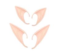 2 Pairs Christmas Elf Ears Latex Elf Ears Pixie Ears,Fairy Ears,Hobbit Ears Cosplay Soft Pointed Goblin Ears,Pointed Elven Ears Dress Up Costume Accessories for Xmas,Halloween,Costume Anime Party