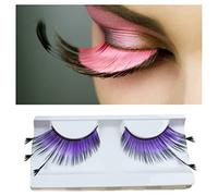 2 Pairs Classic False Eyelashes Colorful Feather Eye Lashes Self-Adhesive Wispy Lashes for Women Eye Makeup Tools Purple