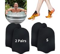 2 Pairs, Cold Plunge Toe Cover,Neoprene Ice Bath Toe Warmer Booties-S-Black