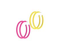 2 Pairs colorful Neon Earrings 80s 90s Earrings Candy Color Large Hoop Earrings Lightweight Dangle Accessories for Women
