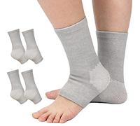 2 Pairs Compress Bamboo Foot Sleeves,Anti Fatigue Sleeping Open Toe Bamboo Compression Socks,Soothe Socks for Neuropathy Pain Relief (Gray)
