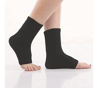 2 Pairs Compress Bamboo Foot Sleeves,Anti Fatigue Sleeping Open Toe Bamboo Compression Socks,Soothe Socks for Neuropathy Pain Relief (Black)