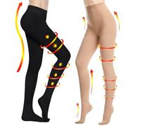 2 Pairs Compression Pantyhose 20-30 mmHg Closed Toe Opaque Graduated Support Hose Stocking for Women Relieve Varicose Veins, L