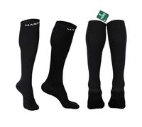 ( 2 Pairs ) Compression Socks for Men & Women - Graduated Support Stockings for Travel, Flight, Running, Nurses, Pregnancy, Maternity, Sports, Calf & Ankle Circulation (Black/Black, S/M)