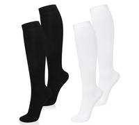 2 Pairs Compression Socks for Women and Men, 15-20 mmhg Support Socks Stockings for Swelling, Running, Flight, Nurse, Flight